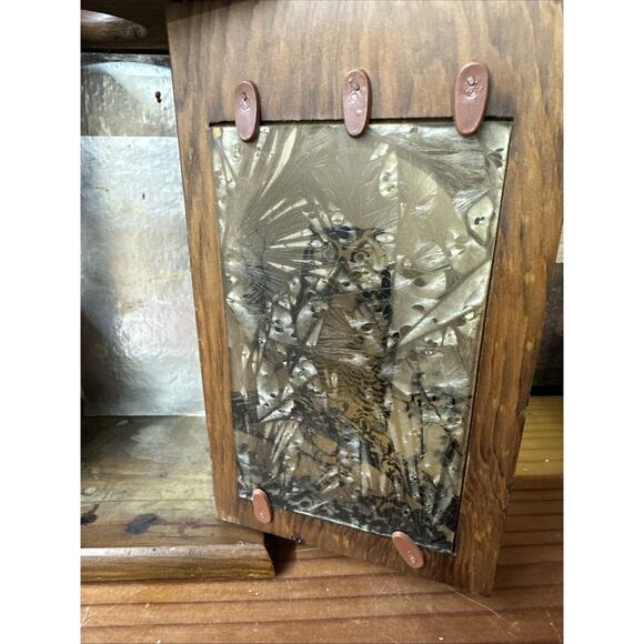 Vintage Owl Candle Holder Lantern Box Wooden Glass Window -scratches - Picture 4 of 8